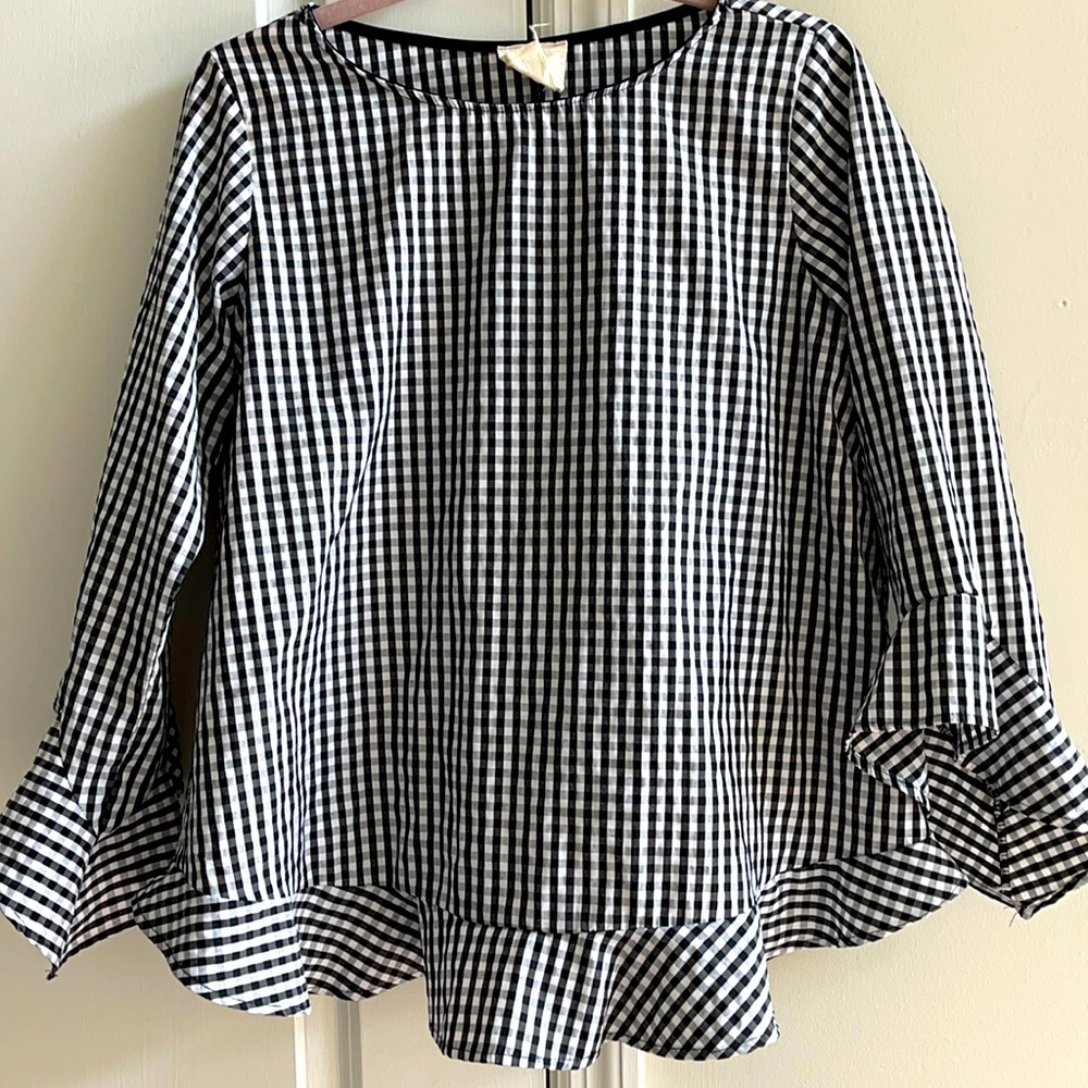 Buffalo Plaid Peplum Top